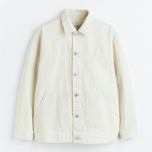 H&M Men's Off-White Relaxed Fit Coupe De Contractee Jacket Size M